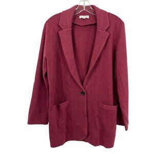 J. Crew Cecile Relaxed Sweater Blazer Knit Red‎ - Women's Size Small